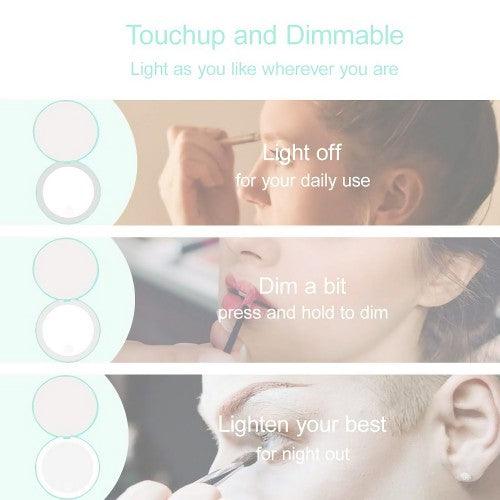 Portable Travel Mirror with LED Light,1x/10x Magnification Compact Mirror, 2-Sided Illuminated Folding Round Mirror - Toytexx Portable Travel Mirror with LED Light,1x/10x Magnification Compact Mirror, 2-Sided Illuminated Folding Round Mirror - Toytexx